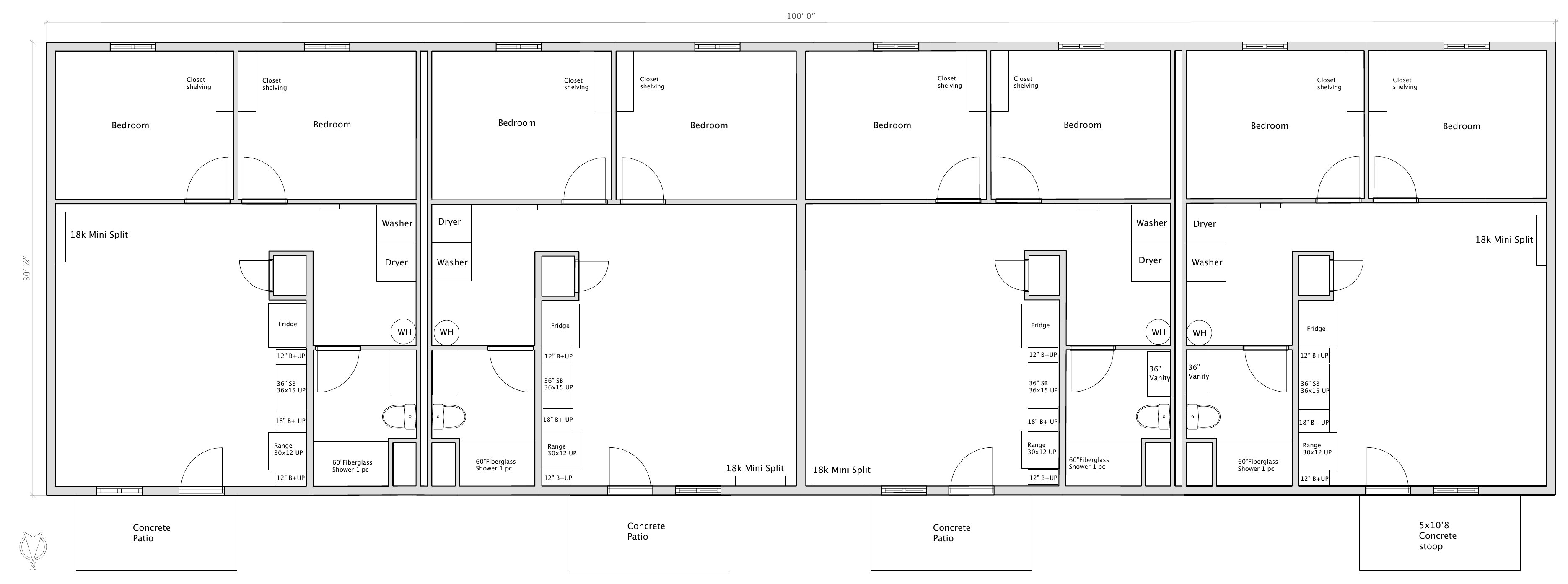 Quadplex 2BR Floor Plan
